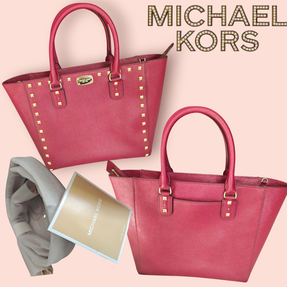 Michael Kors Cherry Red Large Tote Bag